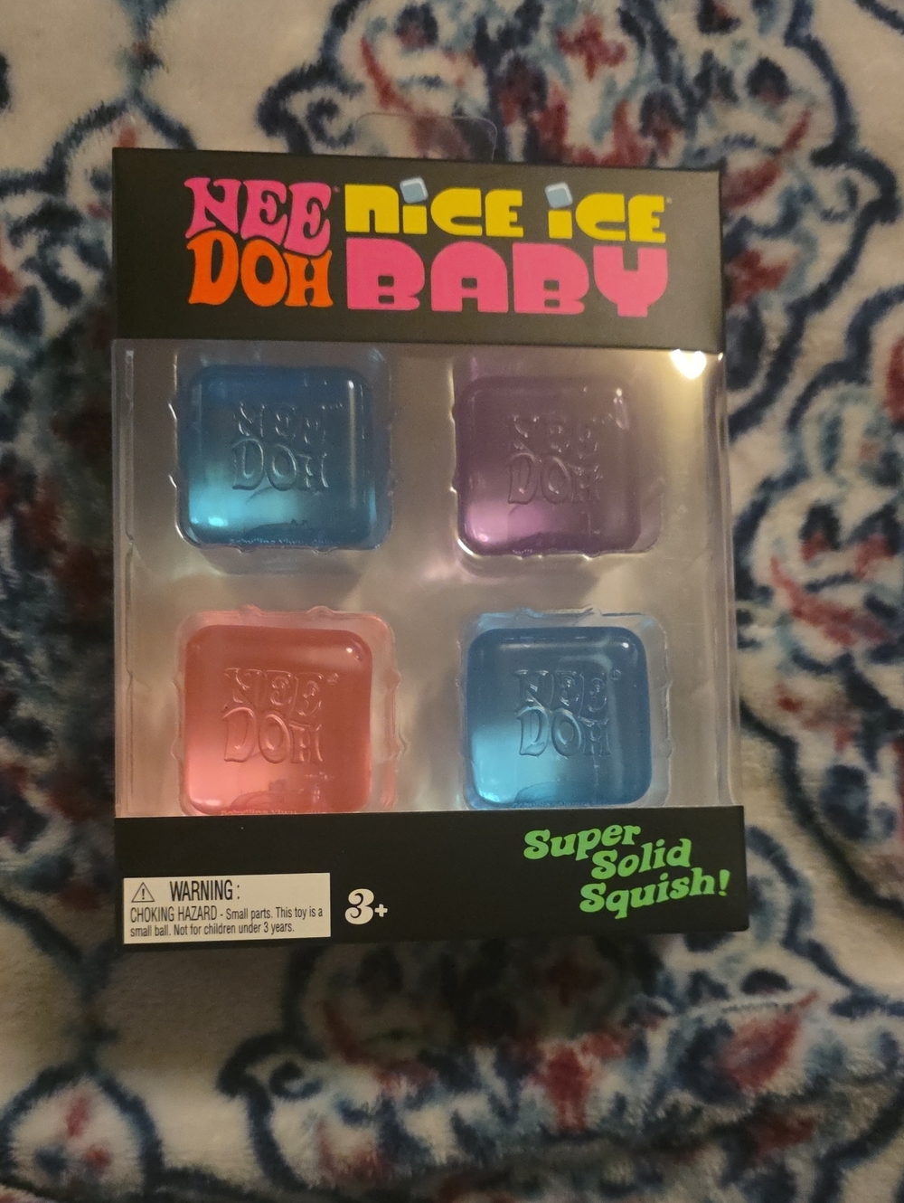 Nee Doh Nice Ice Baby Super Solid Squish Set - Blue, Purple, Pink